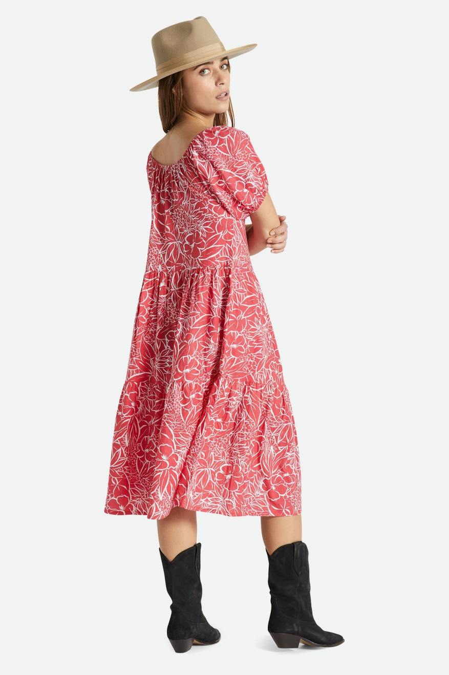 Brixton Indo Linen Dress Aloha Red XS