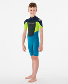 Rip Curl Omega 1.5mm Back Zip SS Boys Springsuit 0049-Navy 12