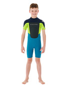 Rip Curl Omega 1.5mm Back Zip SS Boys Springsuit 0049-Navy 10