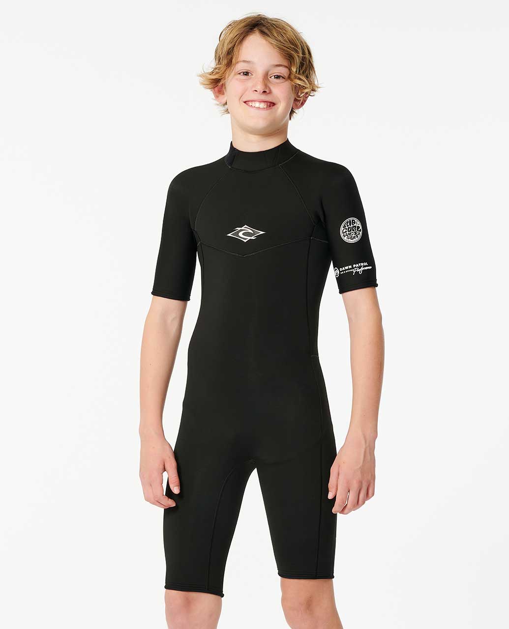 Rip Curl Dawn Patrol 2mm SS Boys Springsuit 0090-Black 8