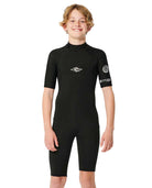 Rip Curl Dawn Patrol 2mm SS Boys Springsuit 0090-Black 12