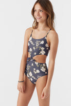 O'neill Kendra Floral Knot Front One Piece CHA 8