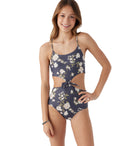 O'neill Kendra Floral Knot Front One Piece CHA 7