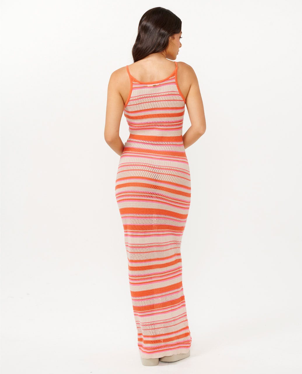 Rip Curl Sun To Sea Crochet Maxi Dress 8031-MidPink XS