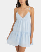 Rhythm Classic Tiered Mini Dress BLU-Blue 1XS