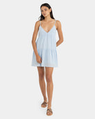 Rhythm Classic Tiered Mini Dress BLU-Blue 1XS