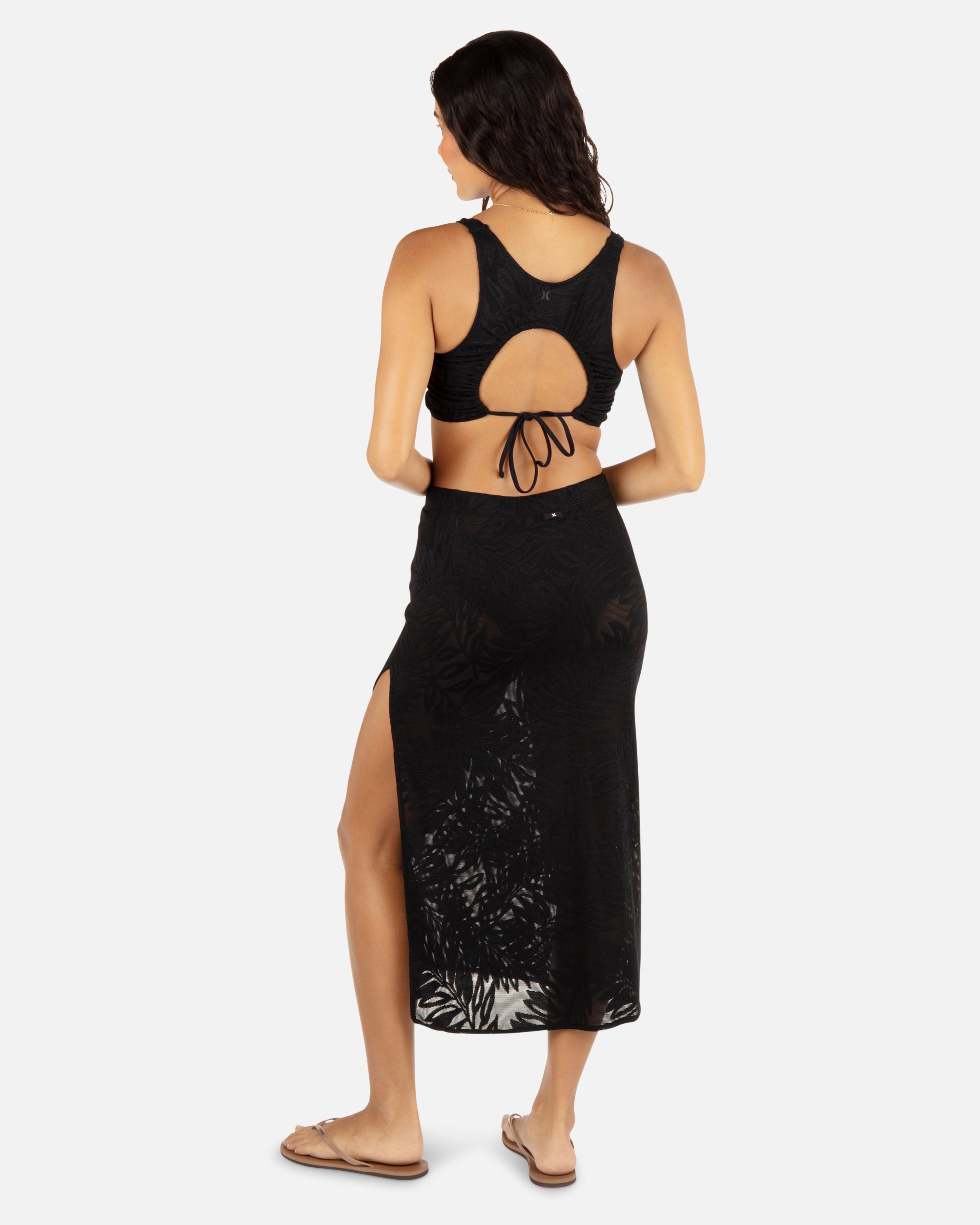 Hurley Ulu Leaf Midi Skirt Black L