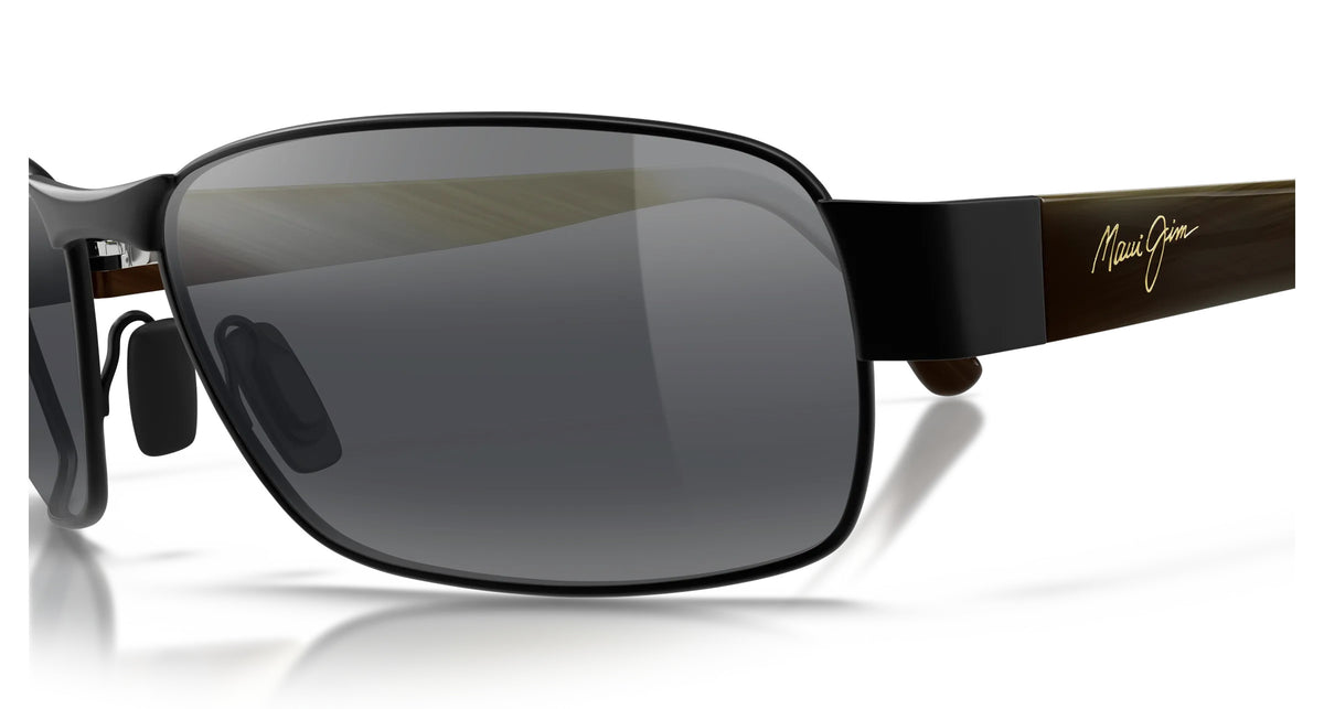 maui jim 249-2M Polarized Sunglasses MatteBlack GreyBlackCoral