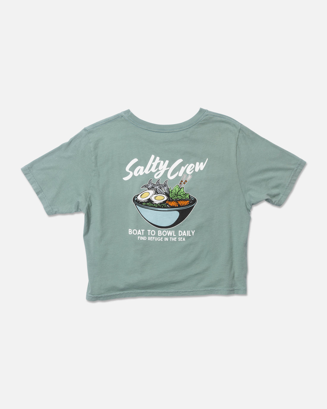 Salty Crew Fish Bowl Crop Tee Sage L
