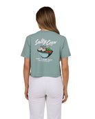 Salty Crew Fish Bowl Crop Tee Sage XS