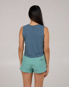 Salty Crew Queen Palm Cropped Tank FinBlue XS