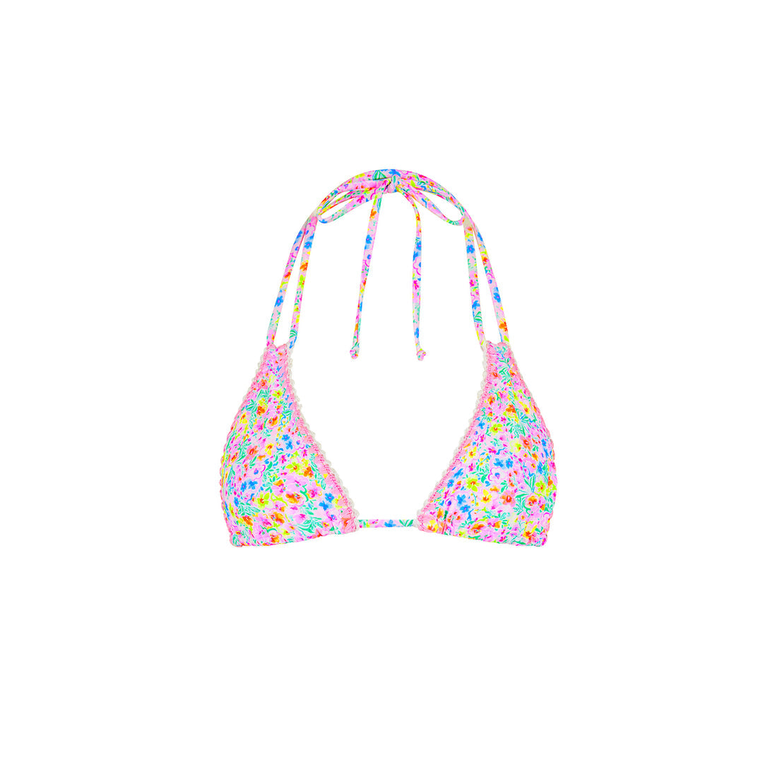 Kulani Kini Crochet Halter Bikini Top Moonflower M