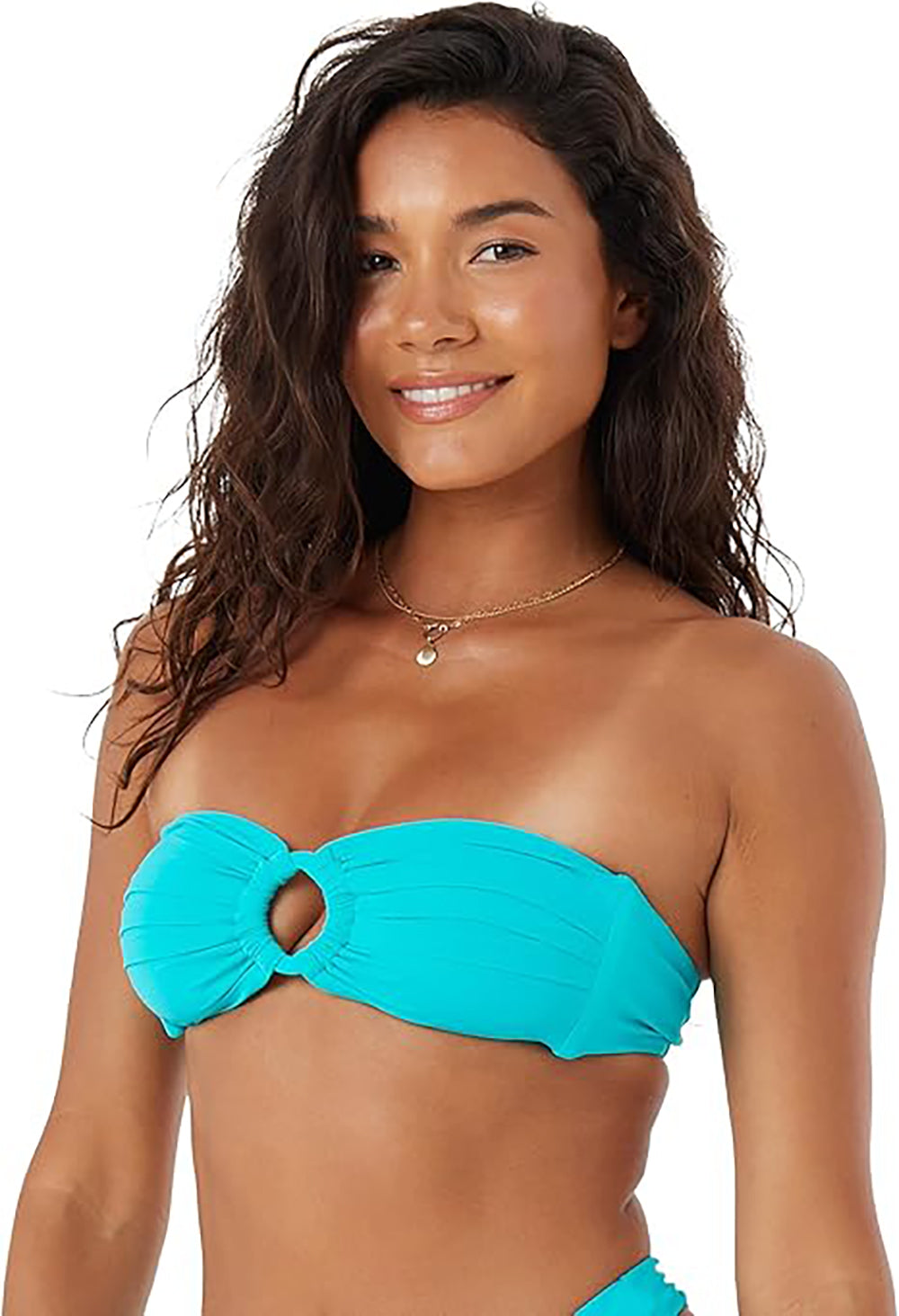 Roxy SD Beach Classics Ring Bandeau Bikini Top TEA M