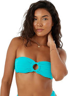 Roxy SD Beach Classics Ring Bandeau Bikini Top TEA M