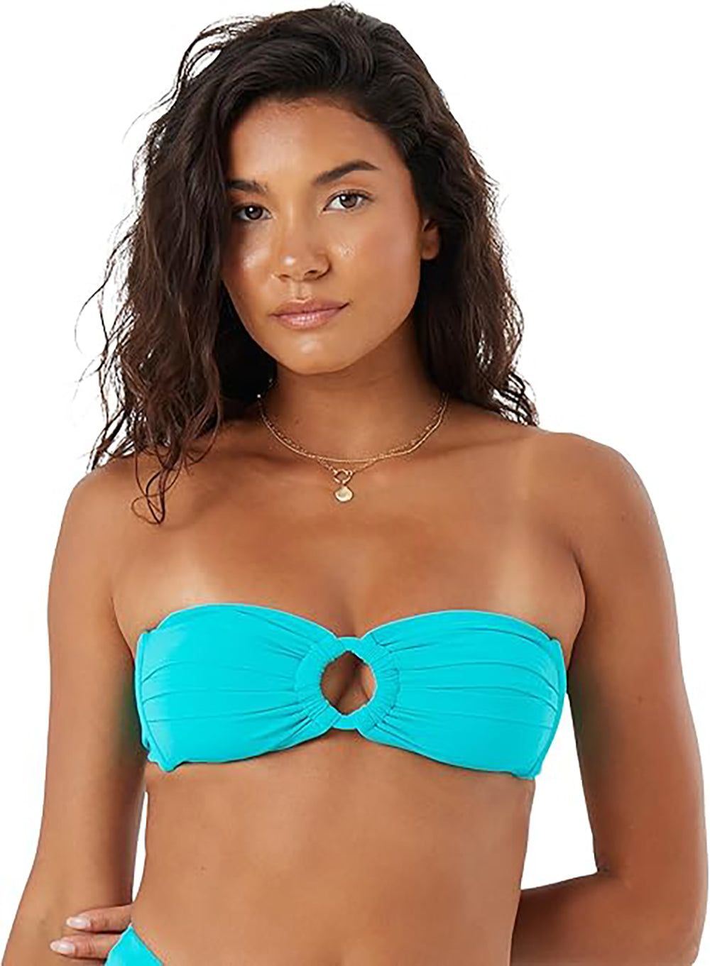 Roxy SD Beach Classics Ring Bandeau Bikini Top TEA M