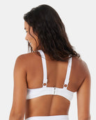 Roxy Rib Love High Neck Bralette Bikini Top WHT M