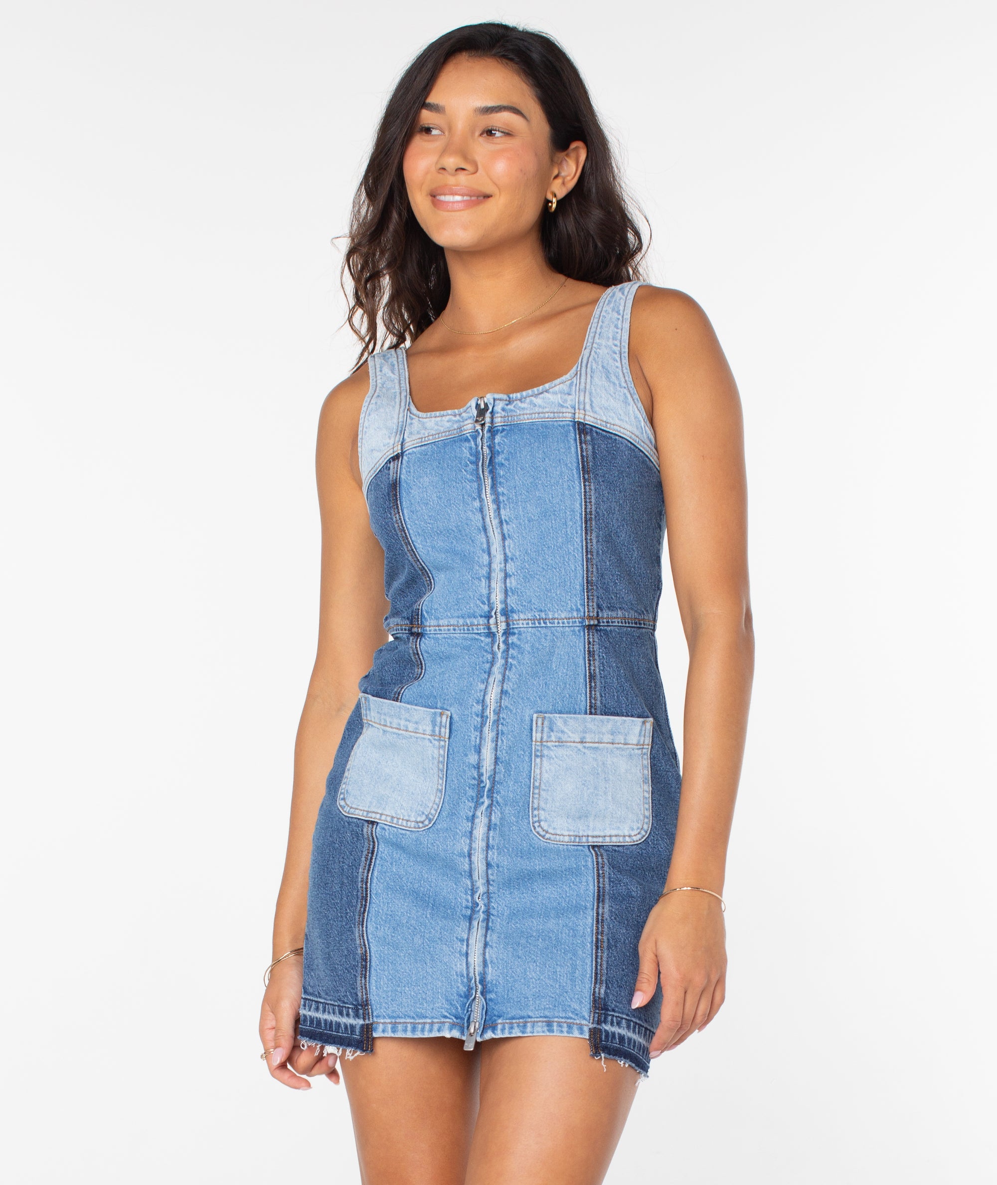 Roxy Sami Denim Mini Dress BPR L