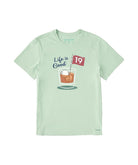 Life Is Good Crusher-Lite Tee 19th Hole Cockta  SagGrn XL