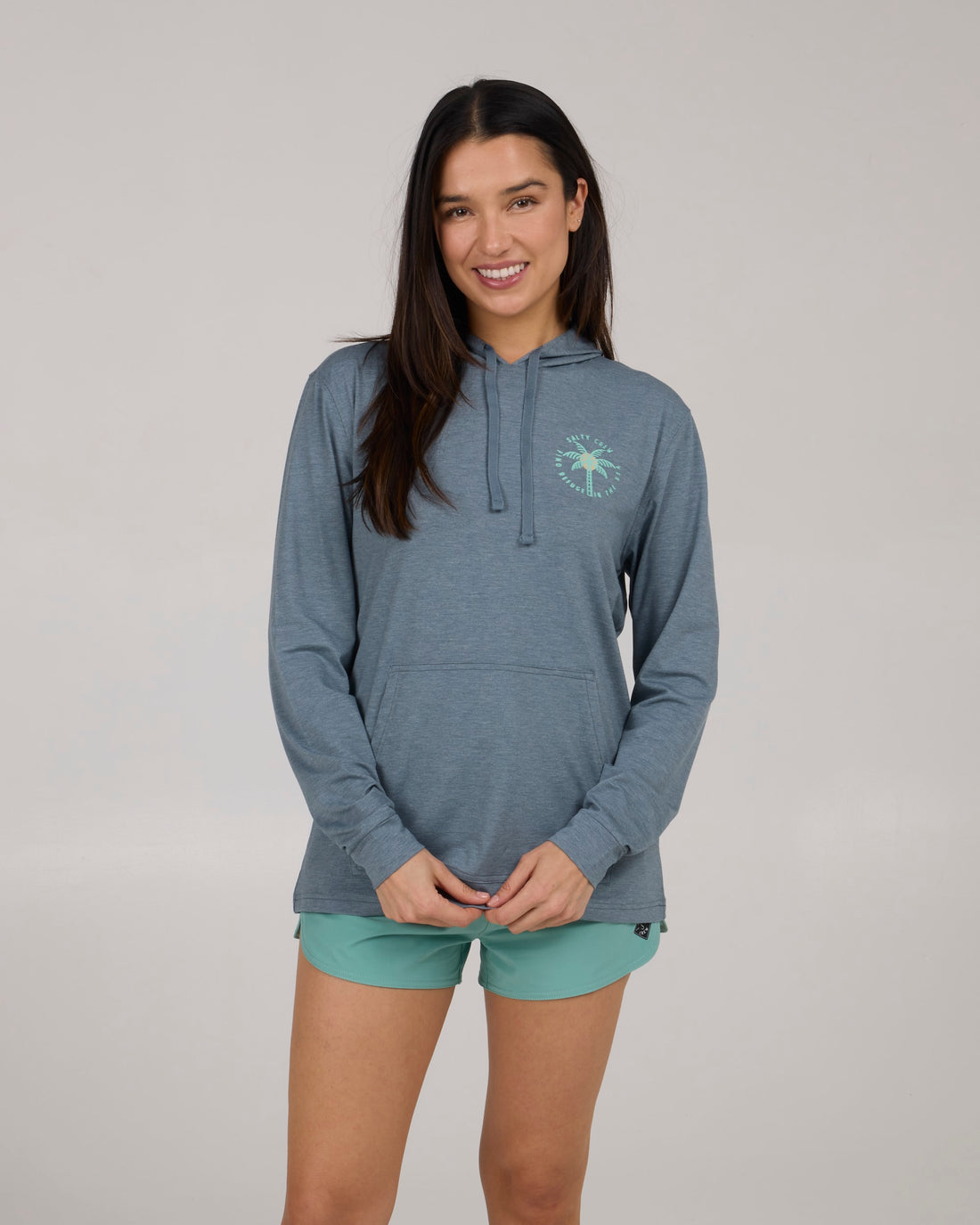 Salty Crew Queen Palm Tech Hoodie  FinBlue L
