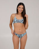 Salty Crew Rattan Palms Rev Midi Bikini Bottom  FinBlue M