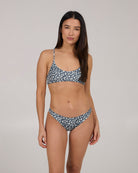 Salty Crew Rattan Palms Rev Midi Bikini Bottom  FinBlue XS