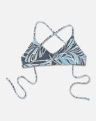 Salty Crew Rattan Palms Rev Bralette Bikini Top  FinBlue M
