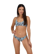 Salty Crew Rattan Palms Rev Bralette Bikini Top  FinBlue M