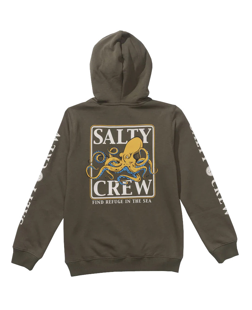 Salty Crew Ink Slinger Boys Hoodie DustyOlive M