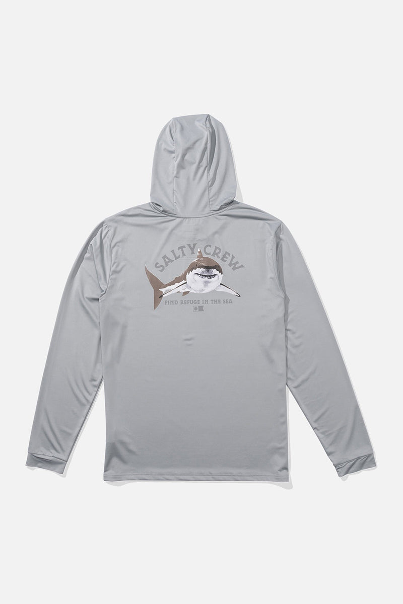 Salty Crew Lurking Hooded Sunshirt Silver M