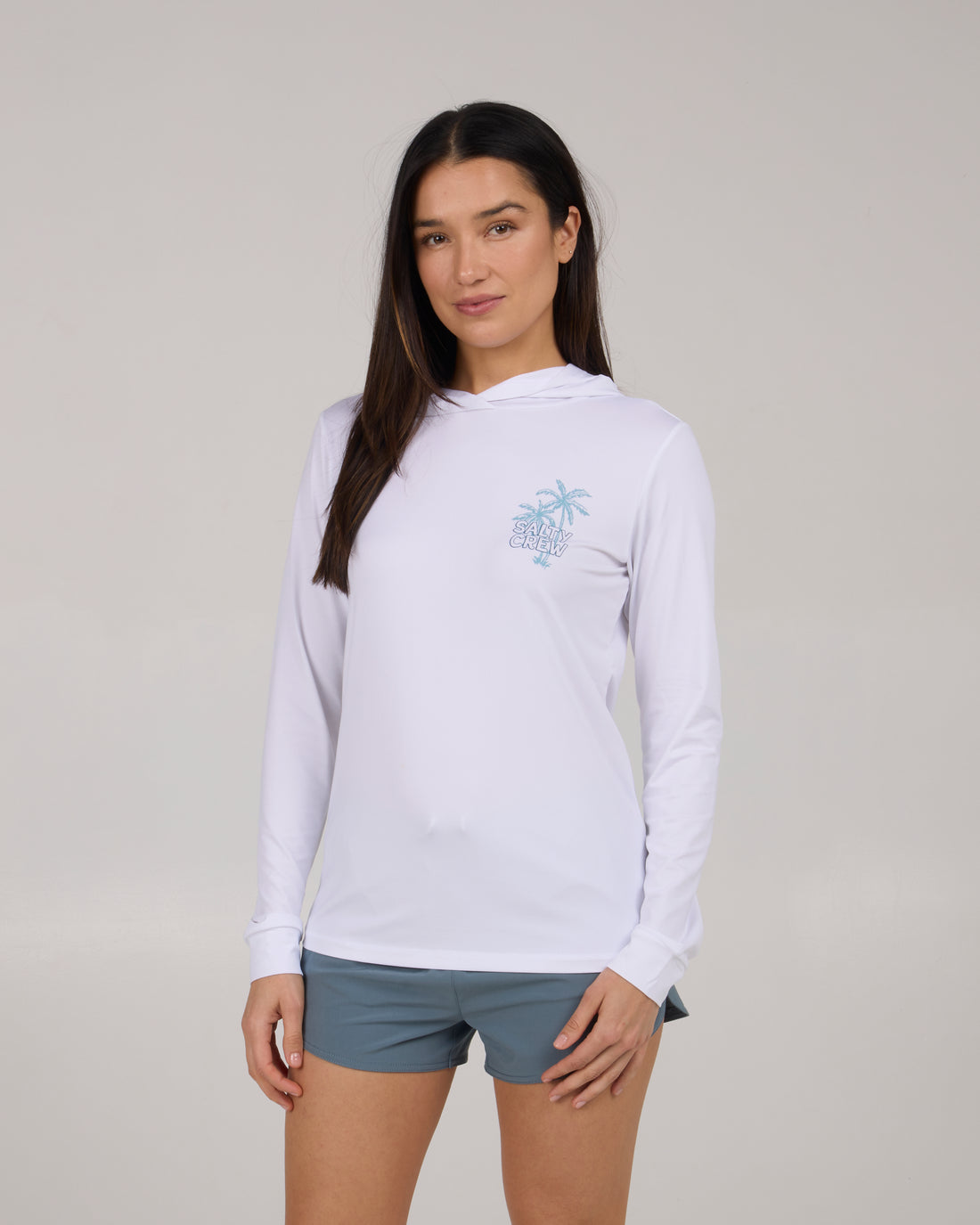Salty Crew Womens A Frame Hooded Sunshirt White XL