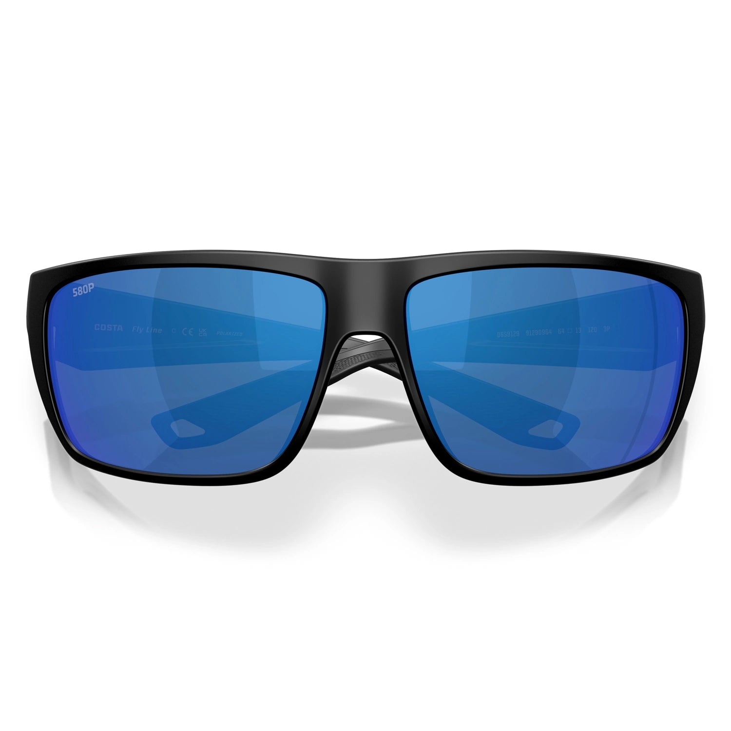 Costa Del Mar Fly Line Polarized Sunglasses MatteBlack BlueMirror 580G