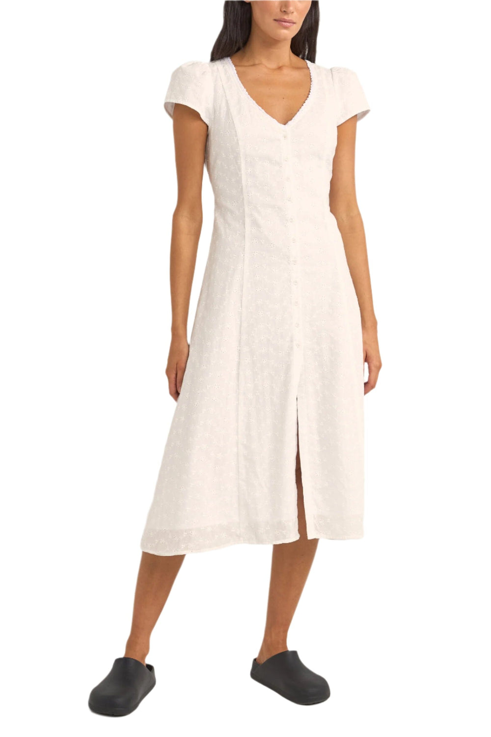 Rhythm Tallulah Cap Sleeve Midi Dress WHT S