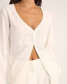 Rhythm Kayla LS Top WHT M