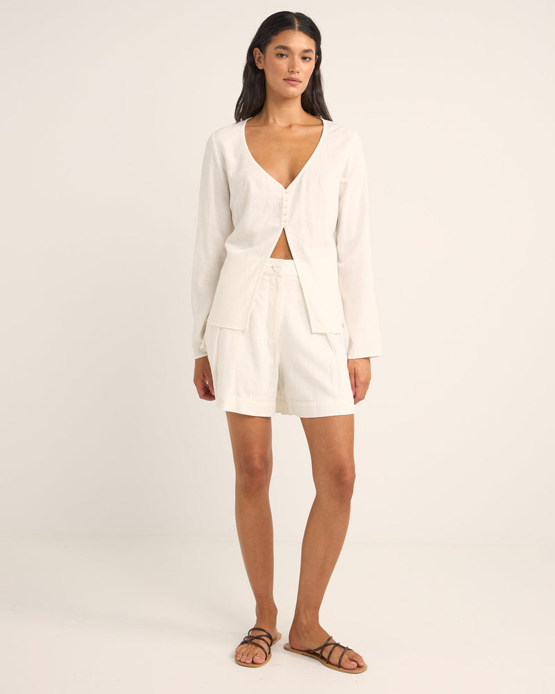 Rhythm Kayla LS Top WHT S