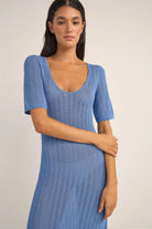 Rhythm Georgia SS Knit Maxi Dress BLU M