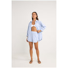 Rhythm Zephyr Stripe Shirt BLU XS