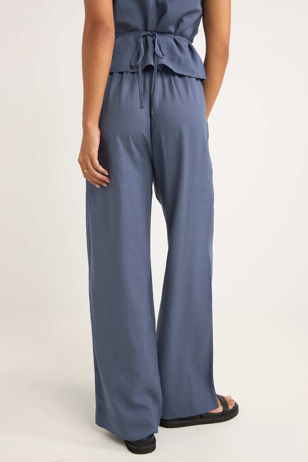 Rhythm Stevie Wide Leg Pant BLU 4