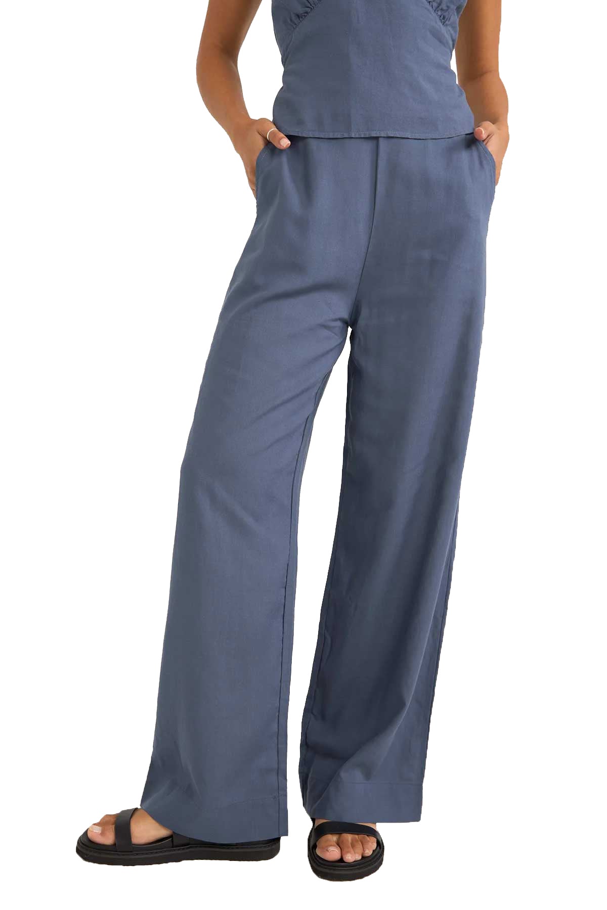 Rhythm Stevie Wide Leg Pant BLU 4