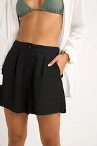 Rhythm Mini Linen Elastic Short BLK 2