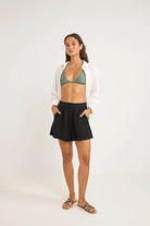 Rhythm Mini Linen Elastic Short BLK 4