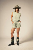 Brixton Carefree Organic Garment Dyed Muscle Tee SGGRN L