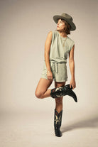 Brixton Carefree Organic Garment Dyed Muscle Tee SGGRN XS