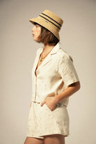 Brixton Silky SS Jacquard Button Down WHCFJ S