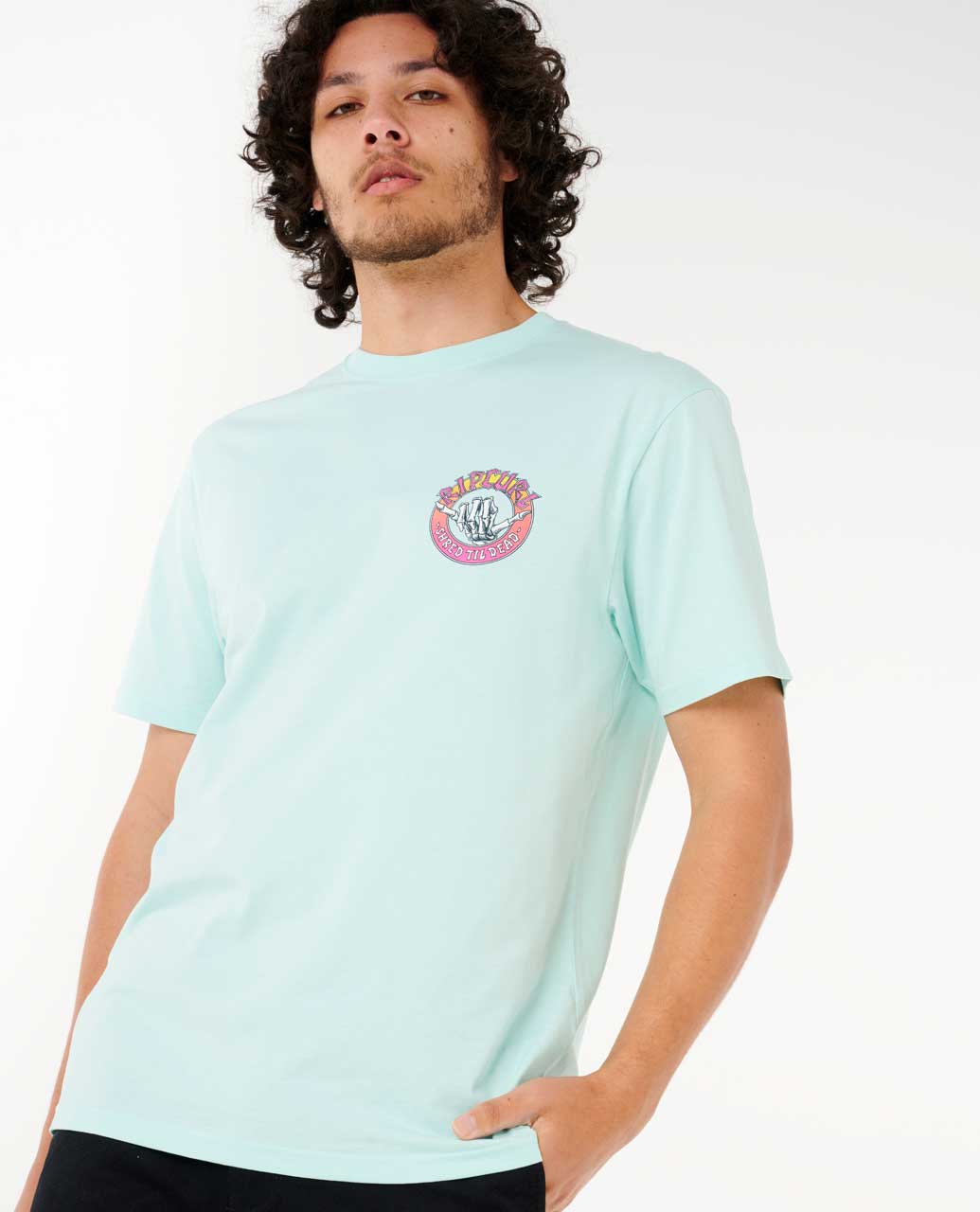Rip Curl Shred Til SS Tee 8089-LightAqua L