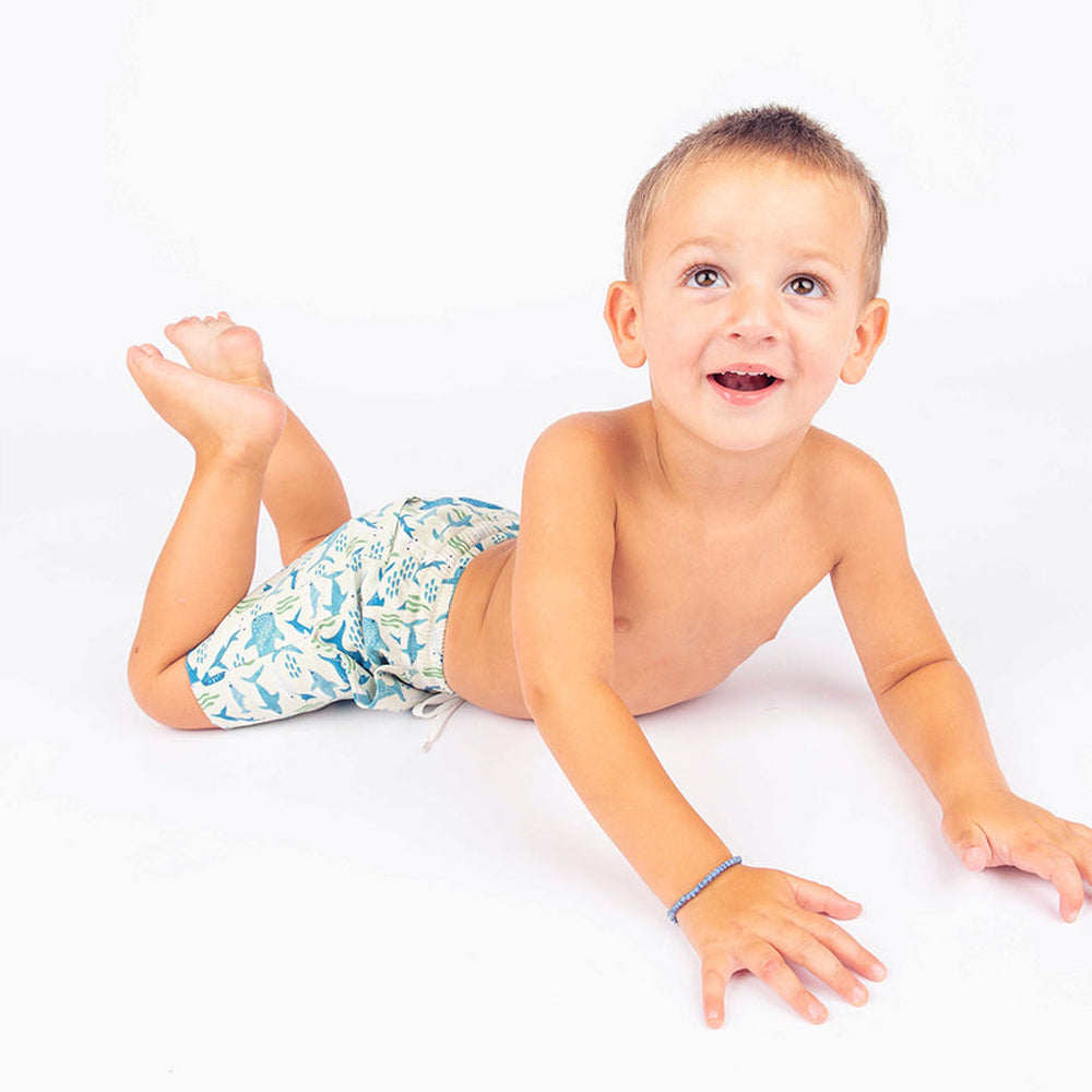 Emerson and Friends Boys Swim Trunks  SharkFriends 8-9K