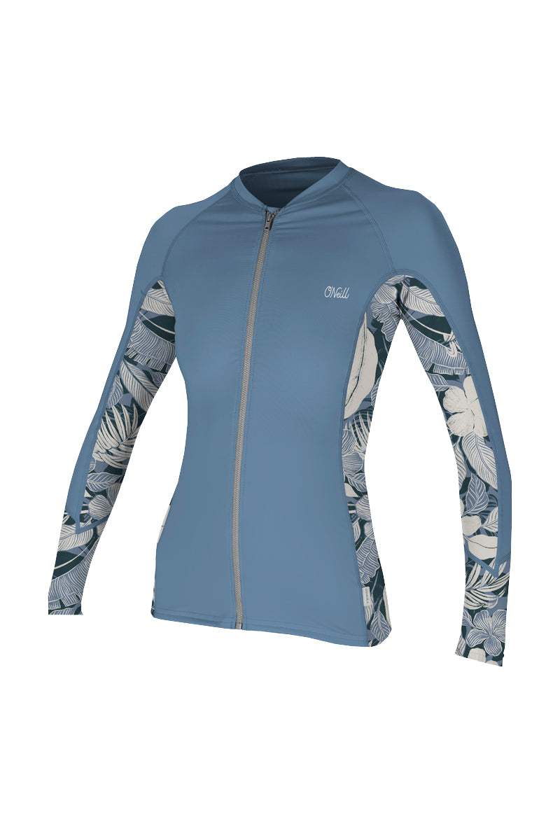 O'Neill Womens Side Print LS Sun Shirt FDenim/PalmTrop S