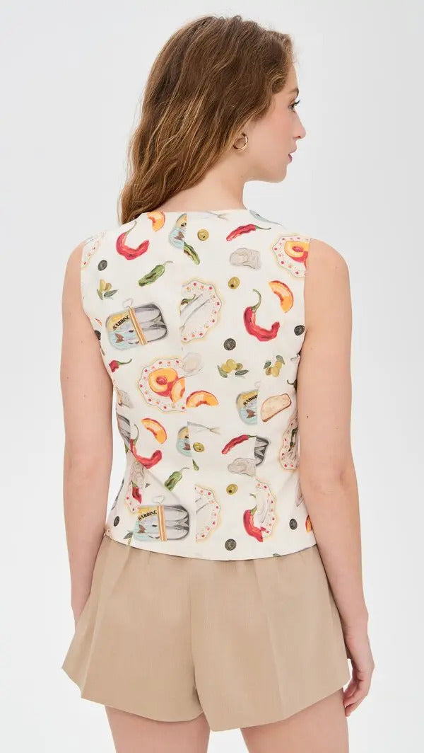 Bailey Rose Picnic Top  Cream Multi S