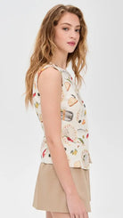 Bailey Rose Picnic Top  Cream Multi S