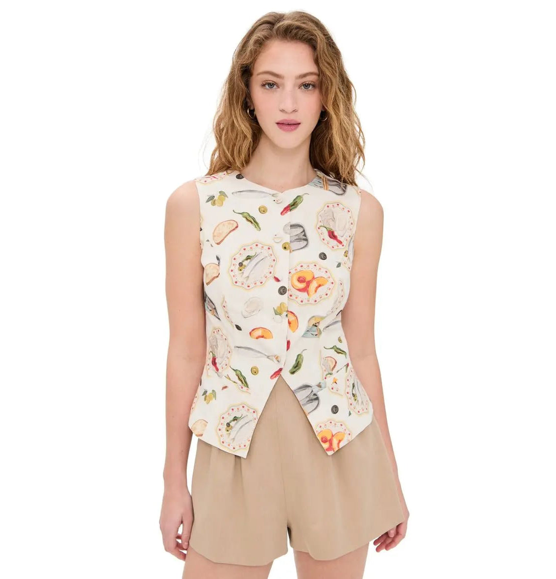 Bailey Rose Picnic Top  Cream Multi S