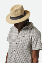 Brixton Roma Straw Fedora Natural-Black XS